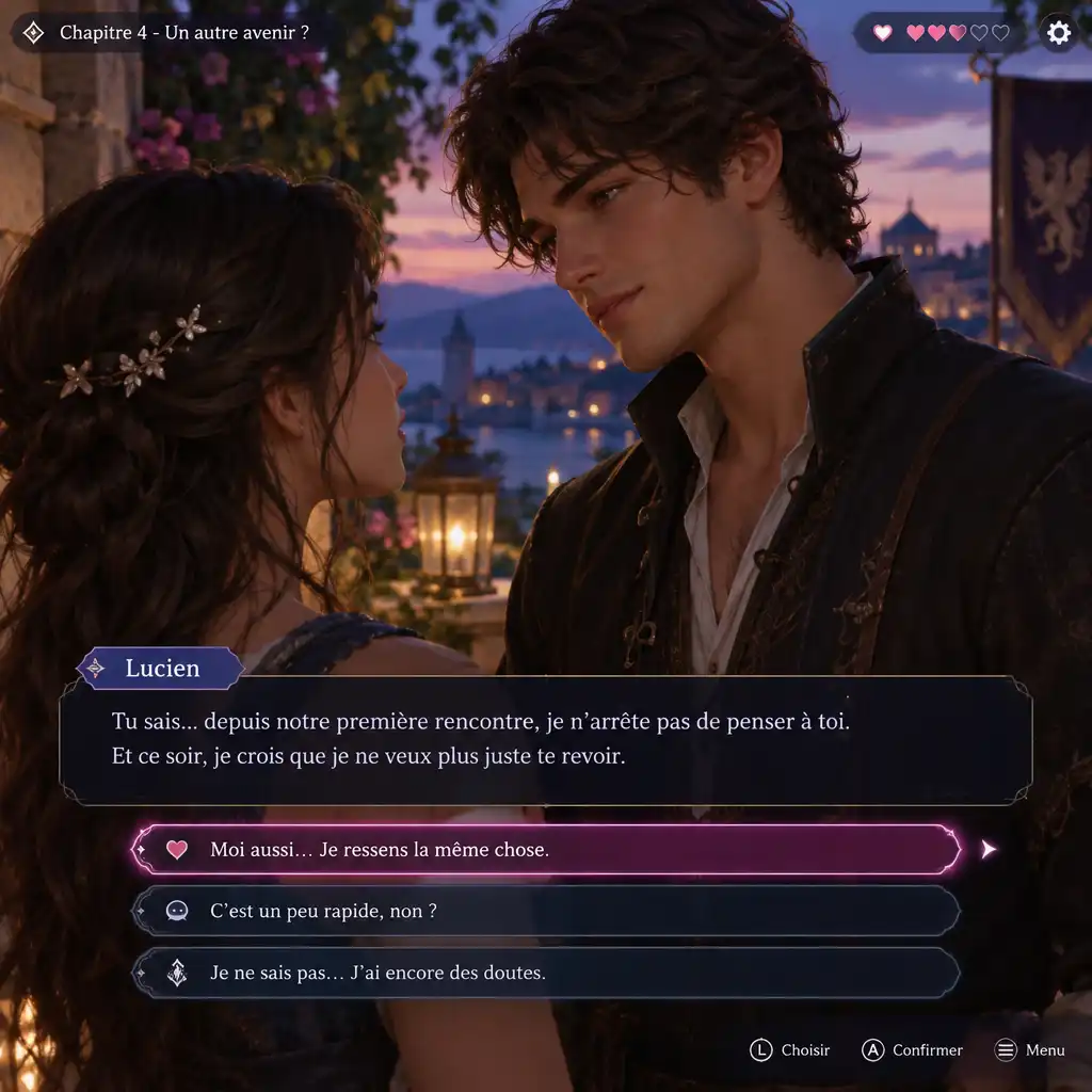 Capture d'écran du gameplay Couple Love Story